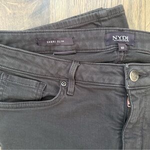 NYDJ Women’s Sheri Slim Dark Charcoal Grey Denim Jeans Size 10